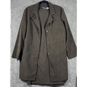 Sag Harbor Suit Green Blazer and Dress Womens Size 16 Faux Suede